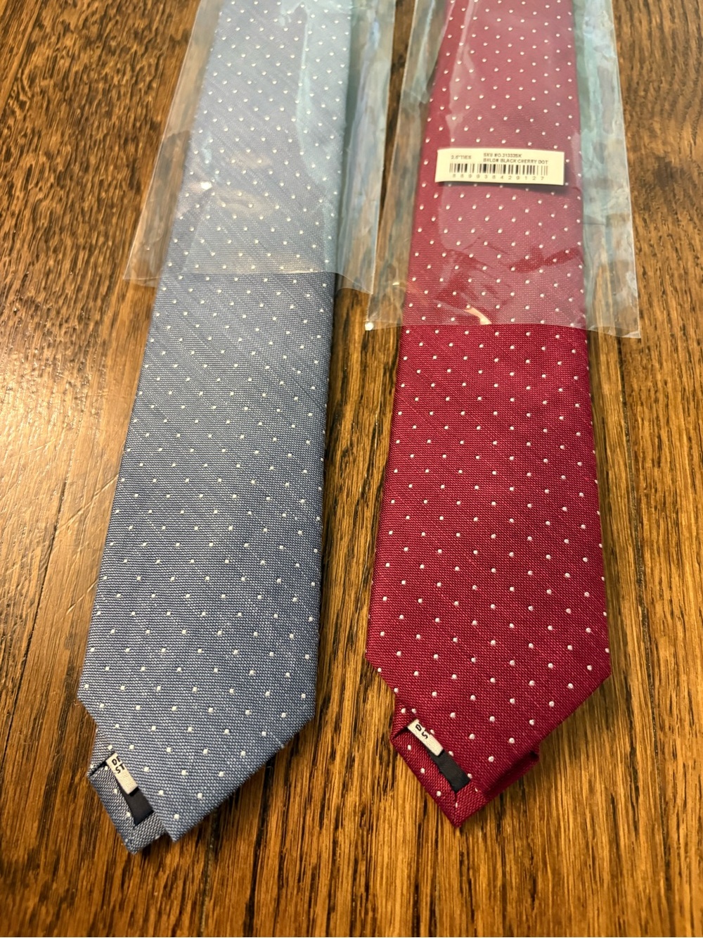 Men's Polka Dot Tie - Blue and Burgundy